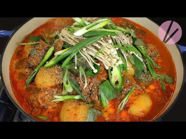 Korean Pork Neck Bone Soup (감자탕) - Korean recipe